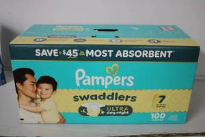 Case of Pampers swaddlers size 7 Ul...
