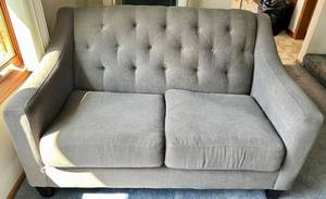 Gray Tufted Sofa Loveseat - Made in USA (matches lot #4 & #6)