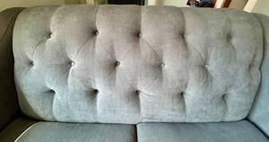 Gray Tufted Sofa Loveseat - Made in USA (matches lot #4 & #6)