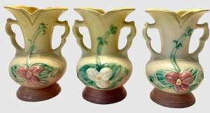 Hull Vintage Vases (Lot of 3) - Hand-Painted Floral Ceramic Decor