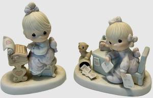 Precious Moments - You Are The Type I Love Figurine & Praise The Lord anyhow - Jonathan & David 1982