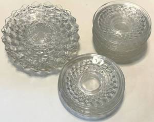 Fostoria Crystal Glass Plates - Starburst Pattern & Scalloped Rim