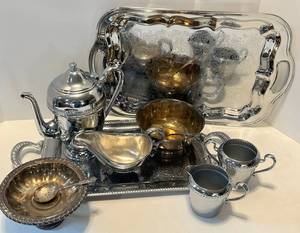 Bonfida Silver-Plated Tea Service Teapot & Serving Tray Set (Assorted)