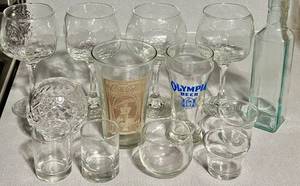 Vintage Coca-Cola Glass & Olympia Beer Glasses Set