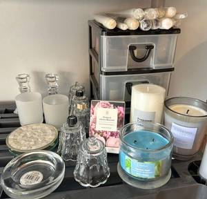 Assorted Candles including Holiday Time Pine Votives & Assorted Candle Holders