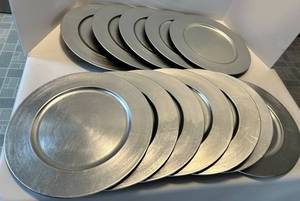 12 Charger Plates - Metal, Circular Set for Formal Dining