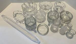 Crystal Glassware Collection - Bowls, Compotes, Sugar Bowl with Lid & Vases
