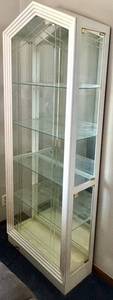 White Curio Cabinet with Glass Doors & Shelves