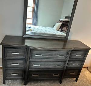 Espresso Dresser with Mirror - Multi-Drawer Bedroom Storage - Lots 100, 101. 102 are Matching