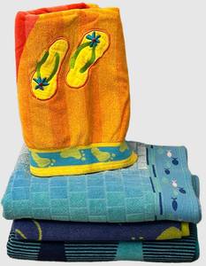 Beach Towels including Orange Flip-Flop Embroidery Design Set