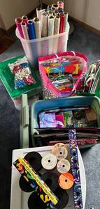 Gift Wrapping Paper Rolls & Ribbon Assortment - Gift Bags & Party Supplies