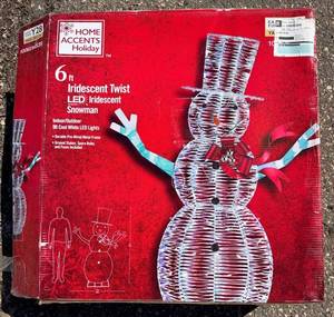 Home Accents Holiday Iridescent Twist LED Snowman Indoor & Outdoor Decoration