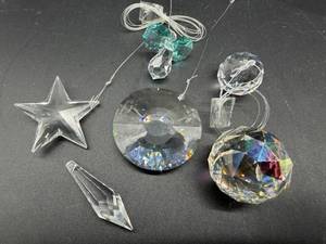 Crystal Hanging Ornaments - Star Teardrop & Orb Crystal Prisms for Suncatchers