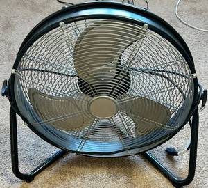 Industrial Floor Fan - Black Metal Guard