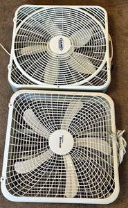 Lasko Weather Shield Box Fan & Hawaiian Breeze Box Fan (Lot of 2)