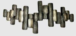 Hammered Metal Wall Sculpture - Abstract Rectangular Panel Arrangement