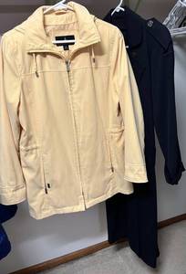 London Fog Beige Hooded Jacket & Navy Trench Coat