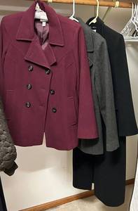 Croft & Barrow Burgundy Coat - MDP Mario De Pinto Grey Coat - Petite Sophisticate Black Coat