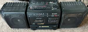 Sharp X-BASS TwinCam Double Cassette Portable Stereo System WF-T380BK