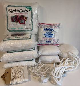 Assorted Pillow Forms including Soft n Crafty Pillow Forms & Airtex Pillow and Pillow Piping