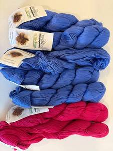Cascade Yarns UltraPima 100% Pima Cotton Blue & Pink Skeins