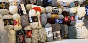Yarn Collection - Wool-Ease Worsted Weight, Red Heart Soft, Caron Dazzle & More with Plastic Tote