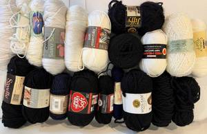 Yarn Skeins - Assorted Black & White Collection