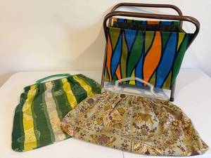 Folding Chair with Fabric Seat & 2 Knitting Bags