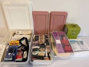 Assorted Sewing Notions - Velcro Tape, Wrights Bias Tape, Maxi Piping & Shoulder Pads