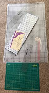 SuperBoard Pattern Cutting Board, OLFA Lip Edge Rulers & Large Cutting Mat