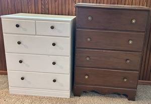 Dressers - White & Dark Brown