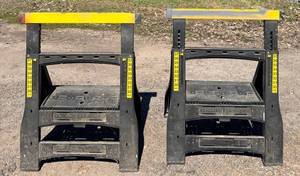Stanley Adjustable Sawhorse Pair - Heavy-Duty Work Stands