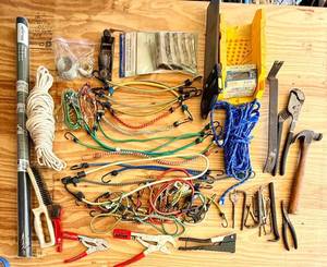 Assorted Tools & Hardware - Rope, Cords, Pliers, Saws & More