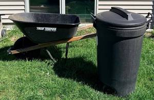 True Temper Landscaper Tough Wheelbarrow & Roughneck Wheeled Refuse Container