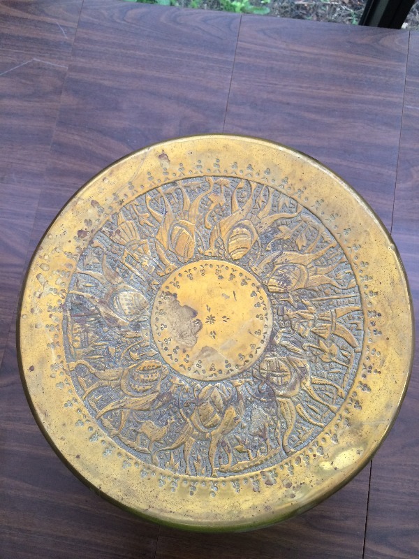 lot 92 image: Antique  Vintage Brass Piece  Very excellent collectors item  Measures 14 inches Wide x 12 inches High