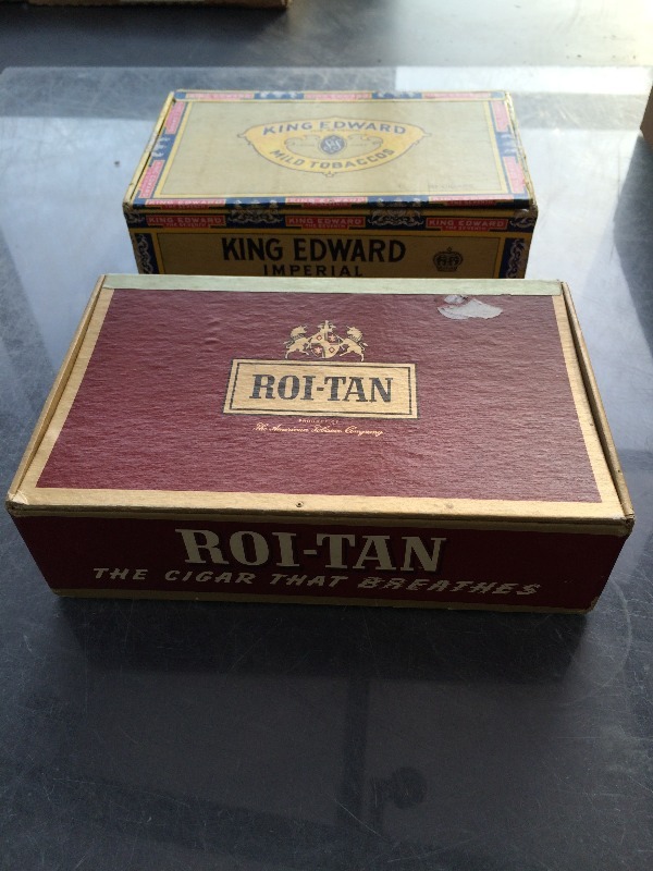 lot 49 image: Antique  Vintage Cigar Boxes  (Lot of 2)