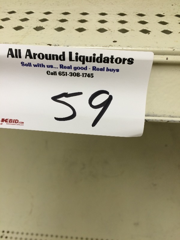 lot 59 image: Metal Shelving  Storage Unit   4 ft wide x 7 ft H x 24 inch deep