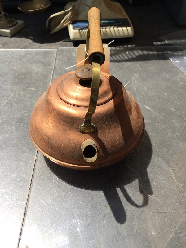 lot 89 image: Antique  Vintage Copper Tea Pot