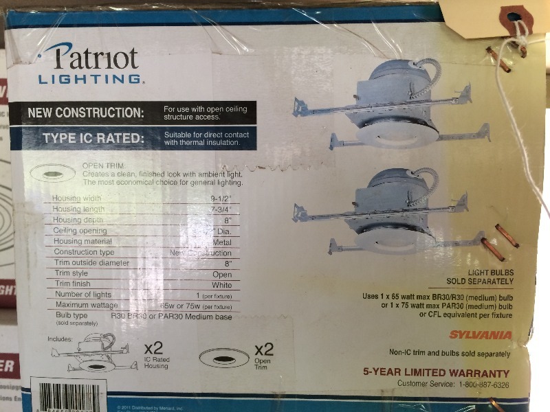 lot 94 image: Patroit Recessed Lighting 2-pak - includes white trim