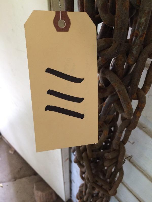 lot 111 image: John Deer Tractor Tire Chains  Set of 2  for JD 2010