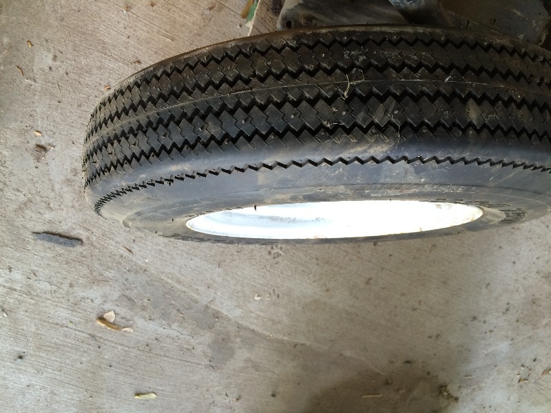 lot 117 image: Trailer Tire & Wheel 5-30-12  USA Trail  Good tread - Like New