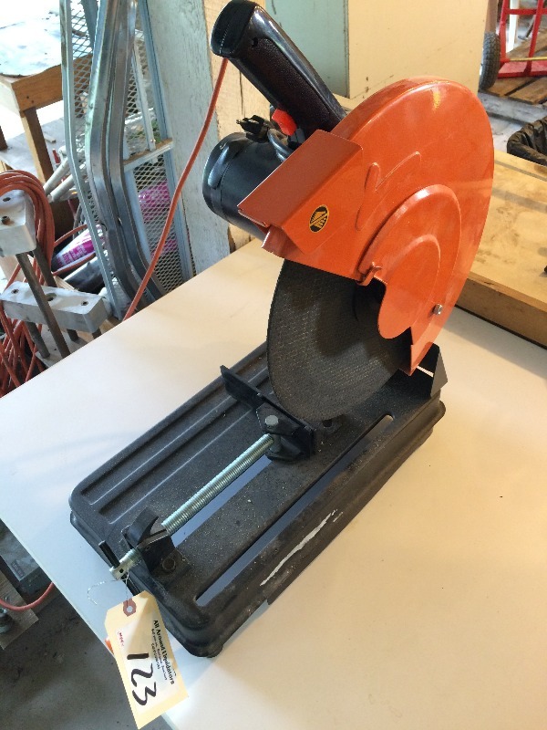 lot 123 image: Chicago 14 chopmiter saw  Works