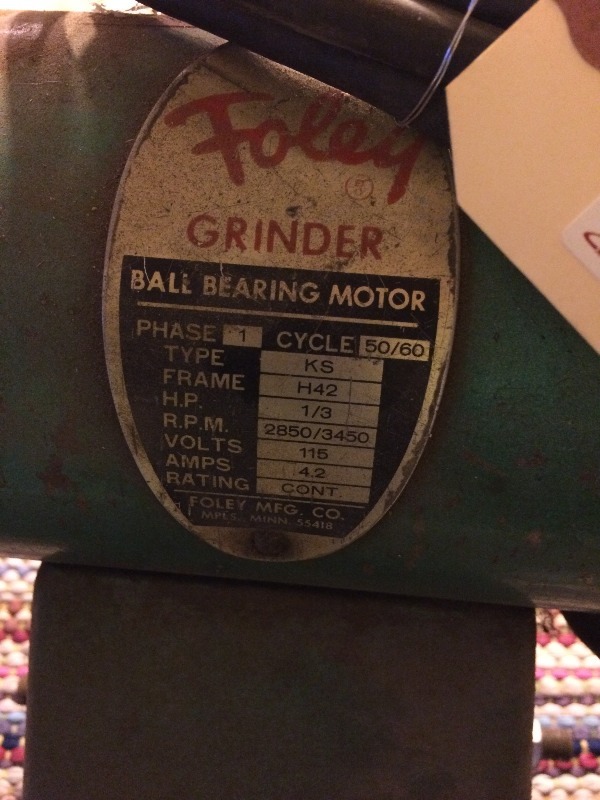 lot 160 image: Foley Grinder