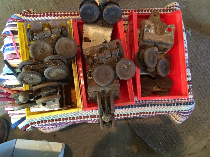 lot 248 image: Track Rollers and 1 - 87 inch track  Lot of 9
