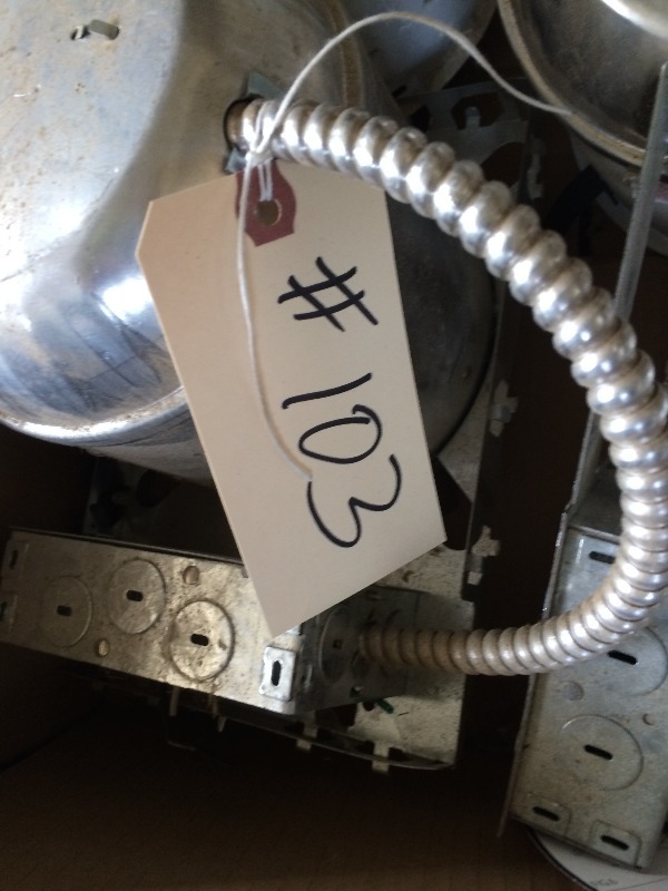 lot 103 image: Recessed Lights and accessories  they look like they have never been used  (Lot of 8)