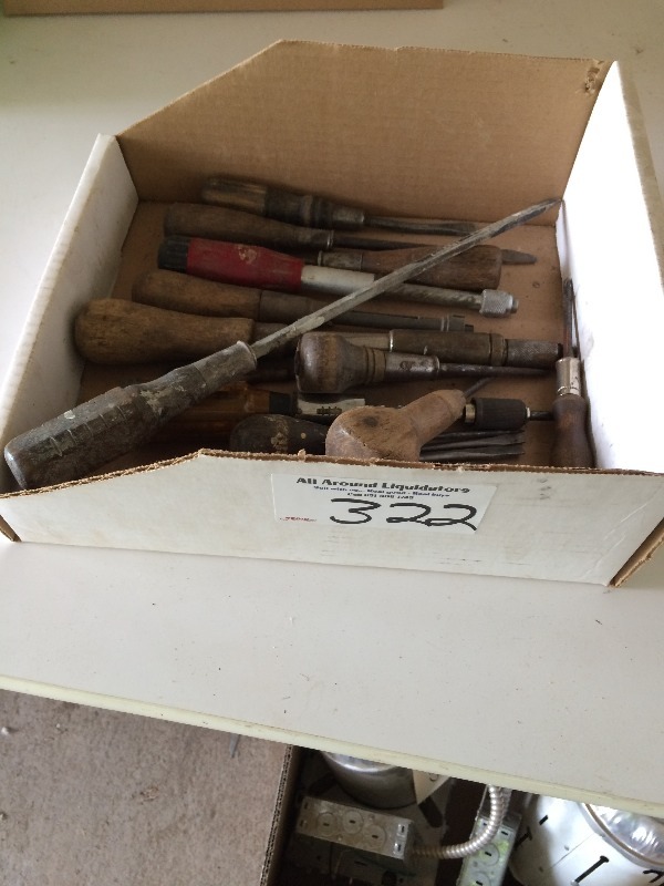 lot 322 image: Antique  Vintage  - screw drivers and awls