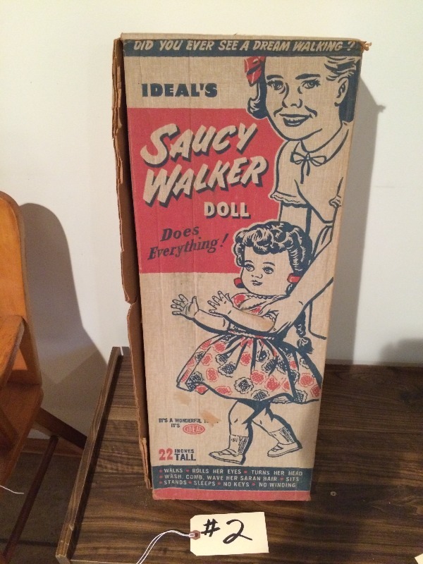 lot 2 image: IDEALS Saucy Walker Doll - Possible Antique  Vintage  - its in the Original Box