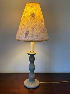 Textured Ceramic Table Lamp with Pine Needle Shade