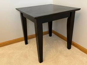 Black Square Wood Table - Compact SideEnd Table, Dark Finish