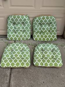 Green Trellis Outdoor Chair Cushions - Set of 4